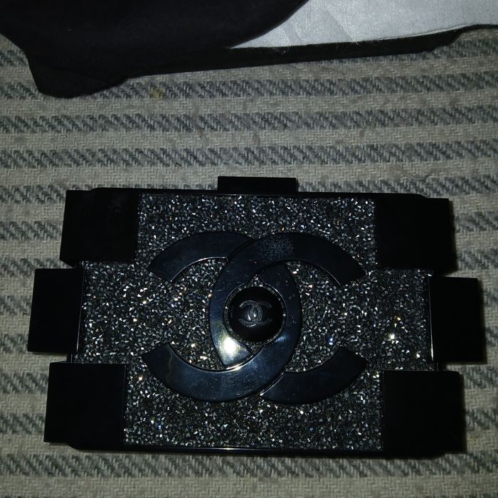 Клатч Chanel Box чорний з сертифікатом