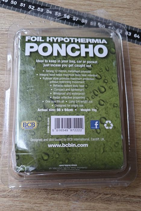 KA15 Ponczo Ratunkowe Awaryjne - Foil Hypothermia Poncho