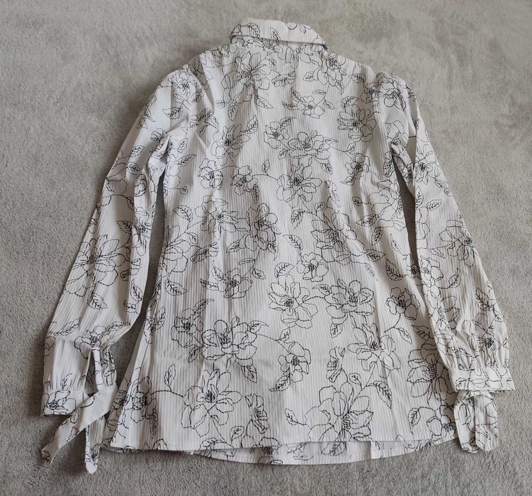 koszula r.S Happy Mum ciąża jasna wzór róża wiązana elegancka