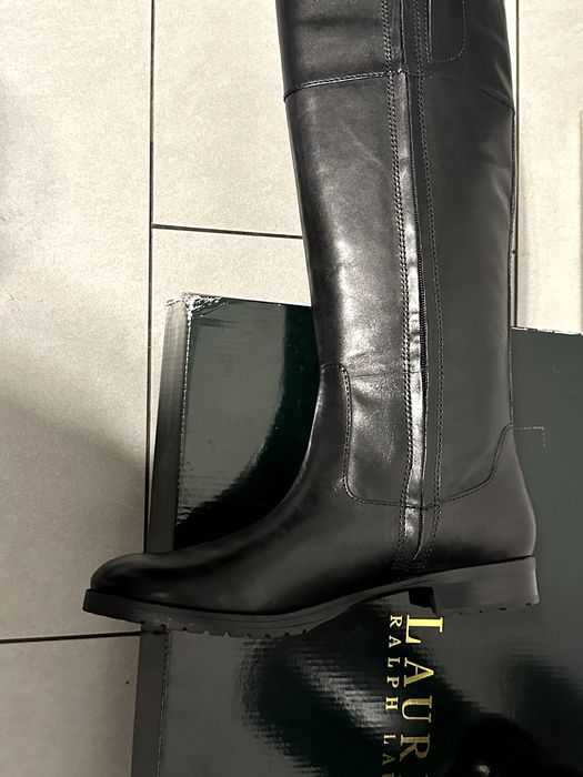 Buty damskie kozaki skórzane Polo Ralph Lauren RIDING Tall 38,5; 25 cm