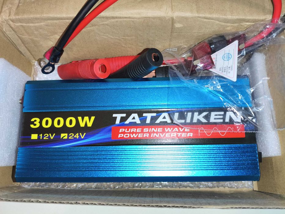 Новий інвертор 24-220В Tataliken 3000W(Вт) для насоса, котла, холодильника. Чистий синус. LED дисплей. Швидка відправка