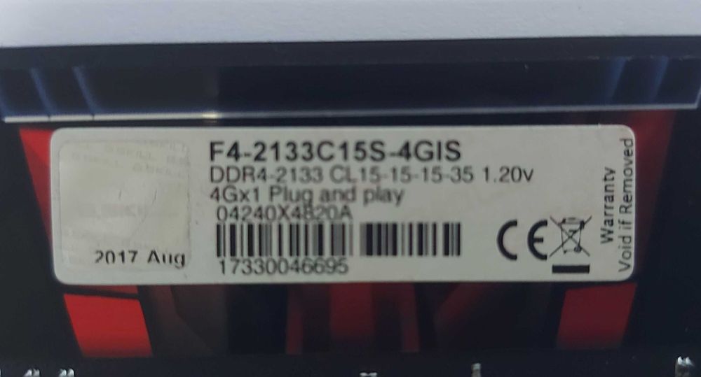 Memória RAM G.Skill 4GB DDR4 2133MHz CL15