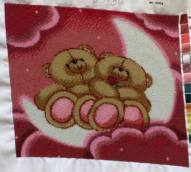 Картина бісером Ведмежата на Місяці