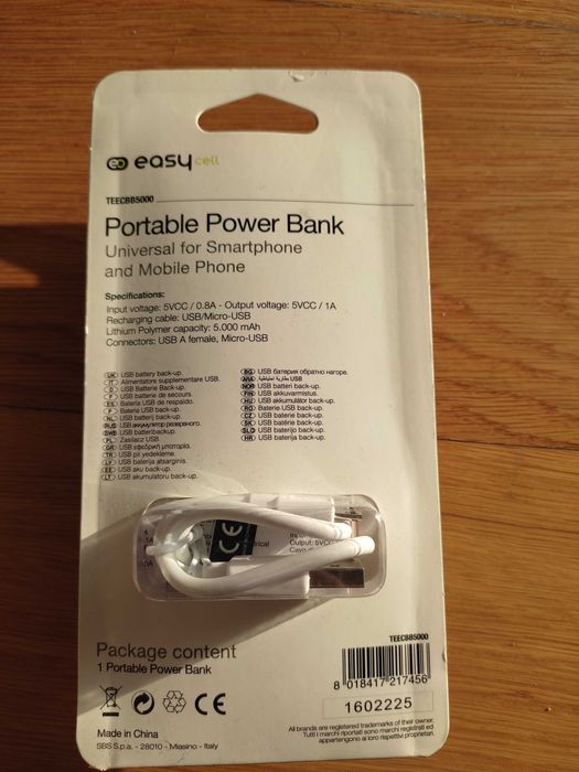 Power Bank 5000 mA vermelha