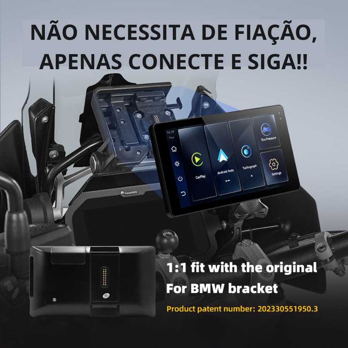 Ecrã 6.5” Wireless CarPlay & Android Auto p/a Motos BMW – Wonder Wheel