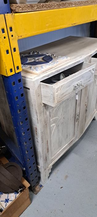 Louceiro com 2 portas e gavetas, restaurado