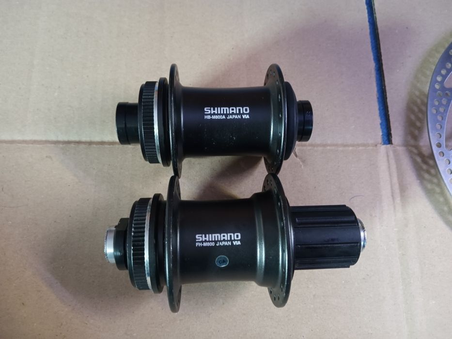 Komplet piast Shimano Saint 800 + tarcze 203mm nowe NOS