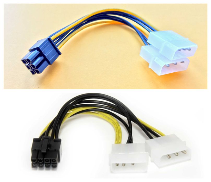 Перехідник живлення відеокарти процесора GPU CPU Molex 6 8 pin, SATA
