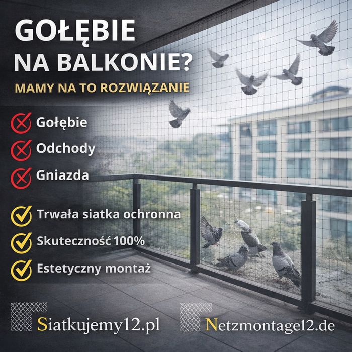 Siatka na balkon/dla kota/przeciwko gołębiom/montaż siatki