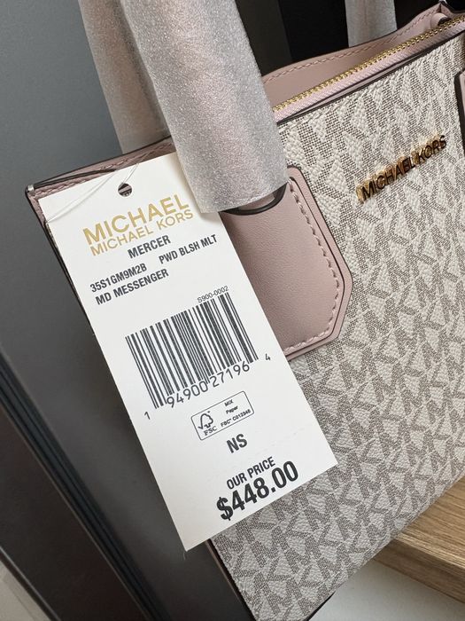 Oryginalna nowa torebka Michael Kors Mercer vanilla pudrowy róż