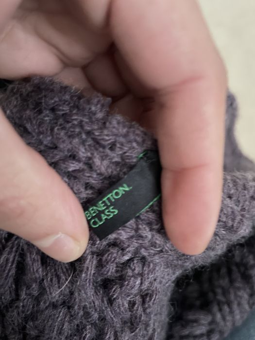 Benetton welniany rozpinany sweter kardigan 122/128