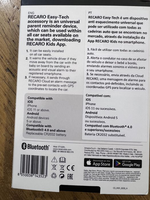Recaro Easy-Tech – Dispositivo Anti-Abandono Universal