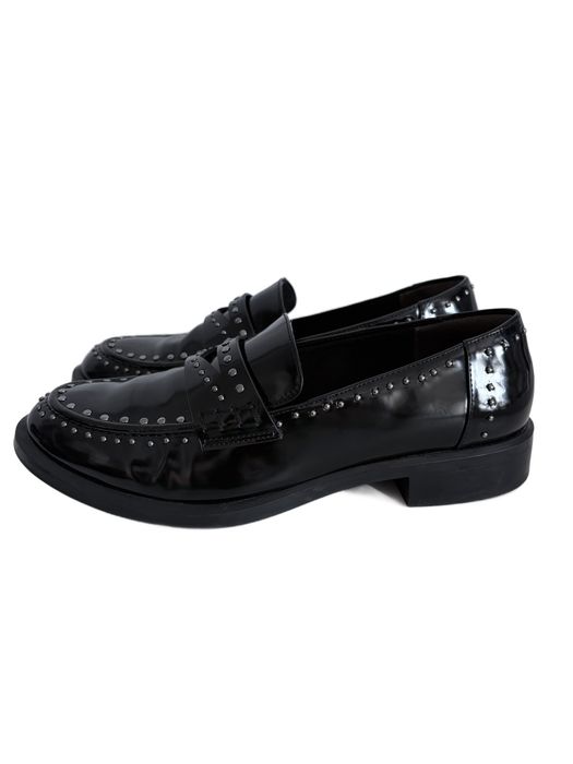Tamaris Loafers Lakierowane Czarne Z Ćwiekami Mokasyny Damskie Rozmiar 39