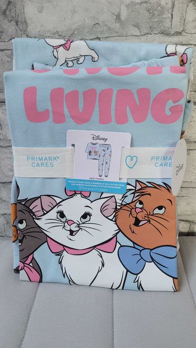 Piżama bawełniana z sympatycznymi kotami z Aristocats Disneya PRIMARK