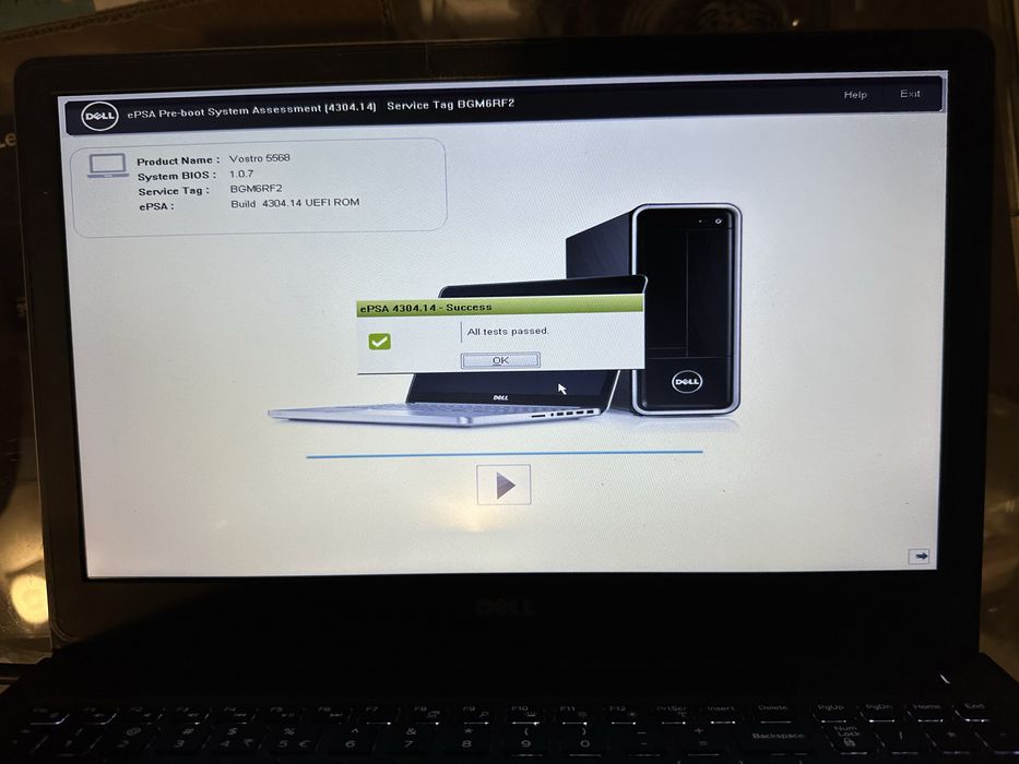 Laptop DELL VOSTRO 15’ 5568 uszkodzony