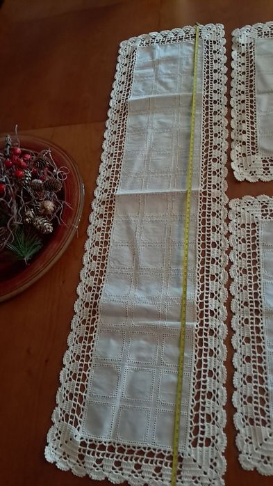 Conjunto panos de renda e linho