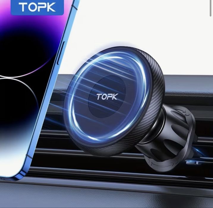 Магнітий тримач автомобільний магнітний TOPK для смартфону.  MagSafe , IPhone , Android