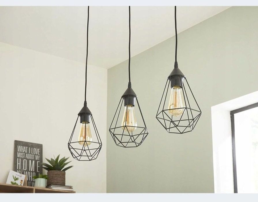 Lampa wisząca regulowana wysokość 3xe27 retro vintage