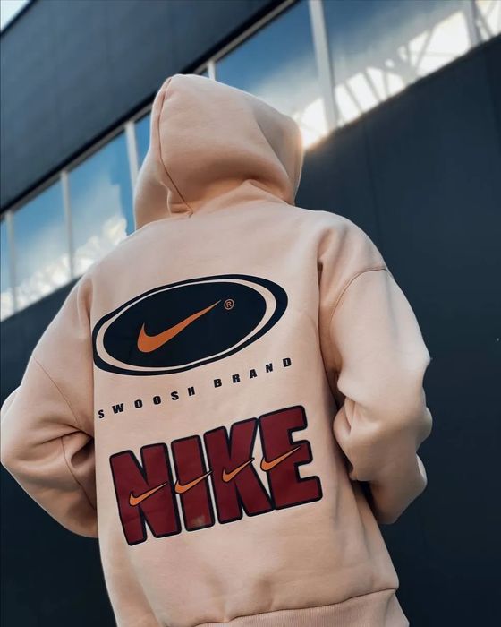 Худі Nike beige swoosh brand чоловіча