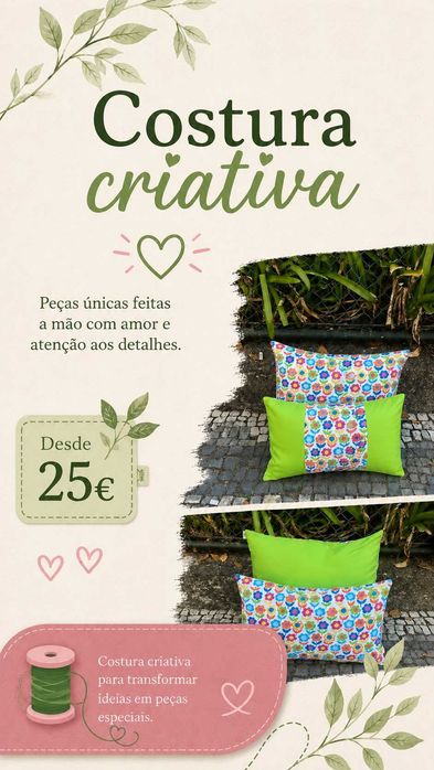Almofadas Criativas ,feitas em Portugal com enchimento 100% espuma  antialérgica