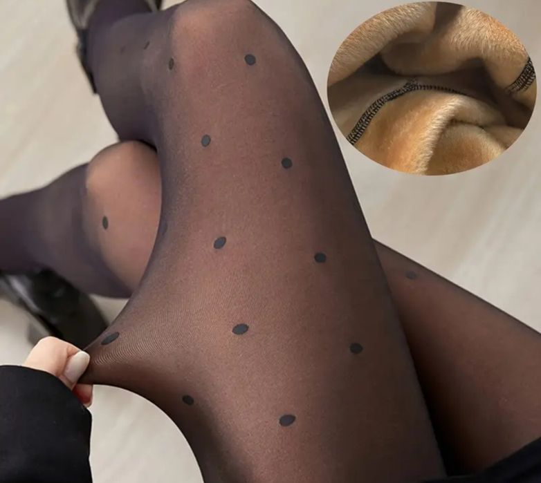 Зимові колготи /панчохи на флісі з візерунком