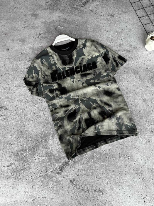Футболка Balenciaga tie-dye premium з qr-code та бірками i57/7771