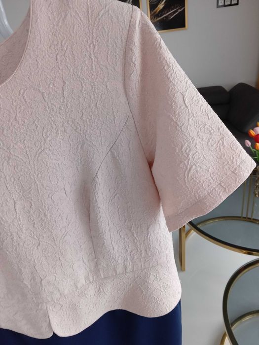 Sukienka elegancka wizytowa 4xl / 48 pudrowy róż