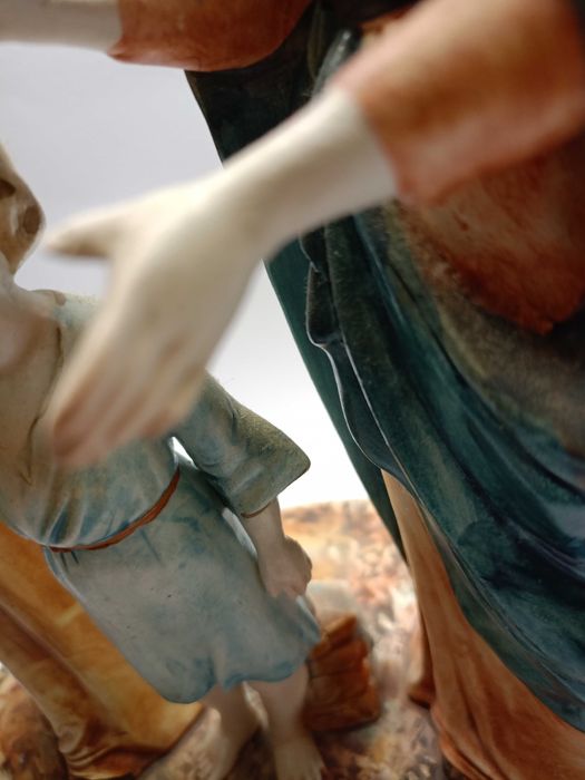 Wielka figura Capodimonte Matka Boska parcelana-