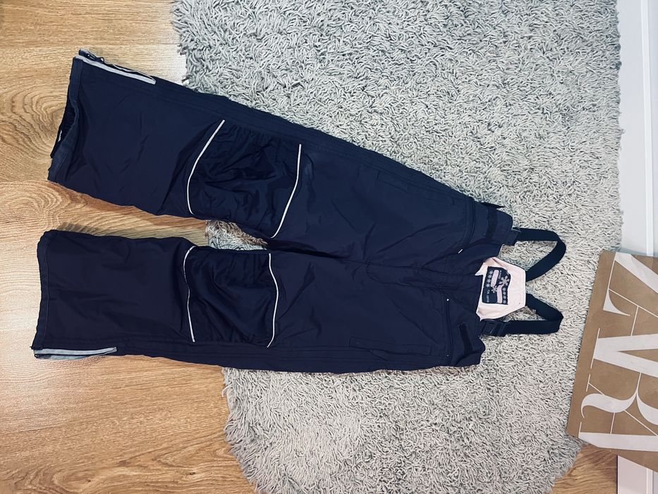 Fioletowe spodnie narciarskie dla dziewczynki szelki tcm 110/116