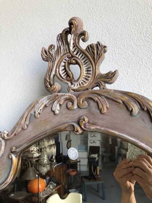 Espelho vintage,pintura manual, bom estado