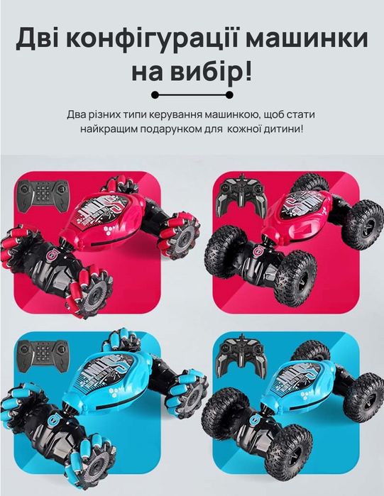 Машинка-трансформер трюкова на радіокеруванні іграшка для дітей
