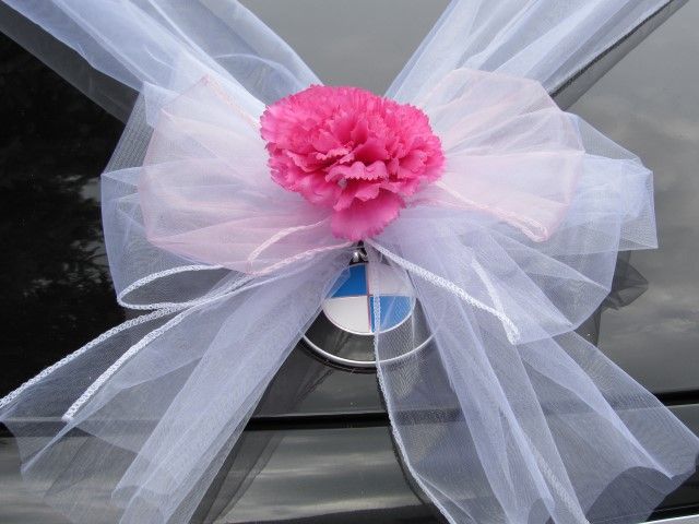 Dekoracja samochodu ~ SZARFA ŚLUB STROIK OZDOBA