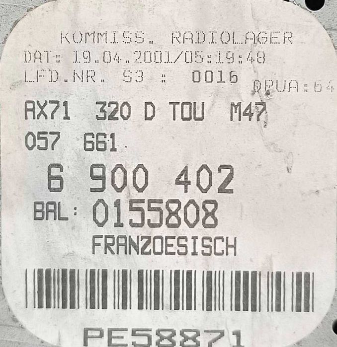Rádio / Auto Rádio 6900402 - BMW 3 Touring