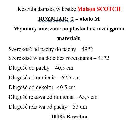 Maison Scotch Extra bluzka, koszula modna krata r.2 /M bawełna