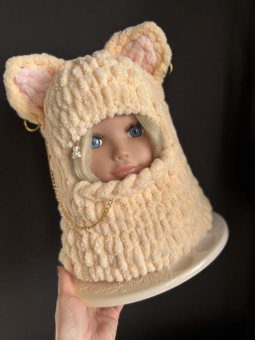 Балаклава детская/взрослая с ушами зайца,мишки,кота,шлем,тренд TikTok