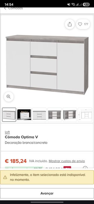 Aparador cinza e branco