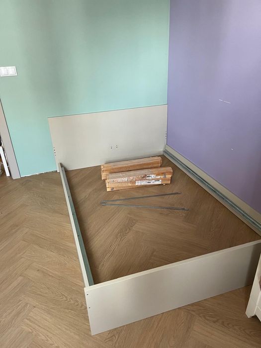 Łóżko 140x200 rama + materac Ikea Gursken kaszmir