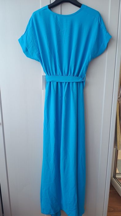 Niebieska sukienka elegancka maxi M
