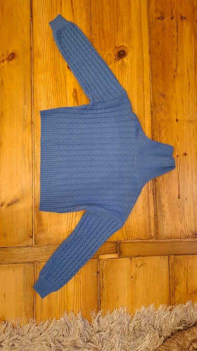 Sweter damski błękitny/niebieski