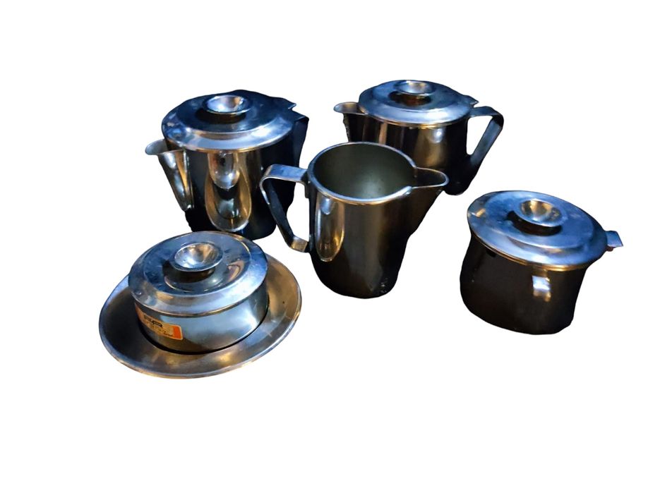 Serviço de chá em inox com bandeja