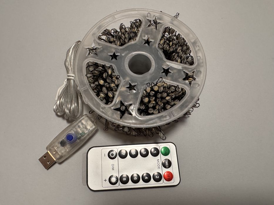 Мішура(хвойна лапа), крупний діод,20м,40м зелений дріт,usb НОВИНКА