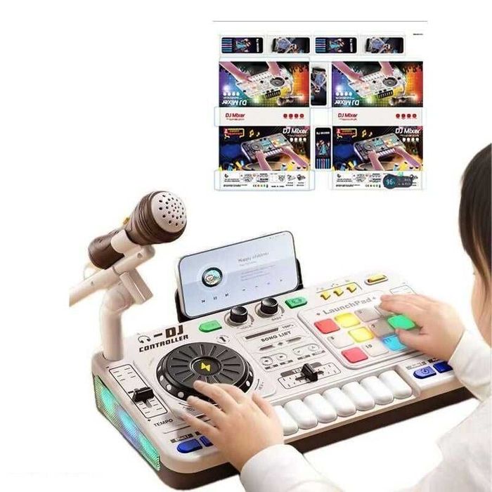 DJ-установка акумулятор bluetooth музика піаніно запис мікрофон світло