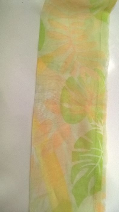 Écharpe/Cinto branco, verde, laranja e amarelo comprida