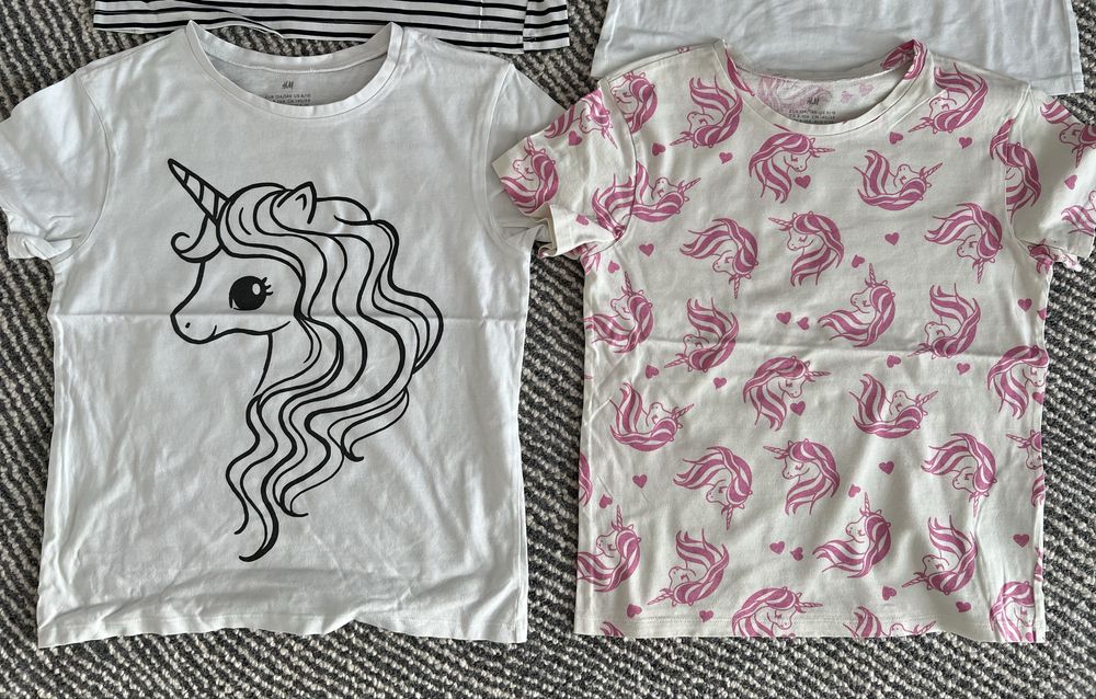 Koszulki z krótkim rękawem HM (x 13) i inne zestaw 19 szt. rozmiar 134