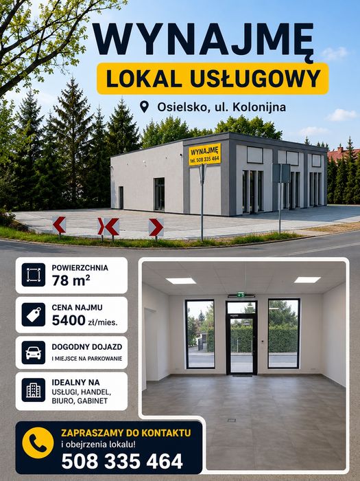 Wynajmę lokal 78 m2 Osielsko