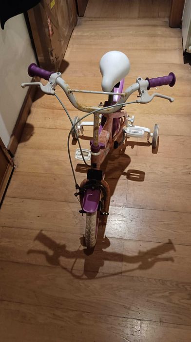 Bicicleta fantasy rosa com rodas de apoio toimsa r12"