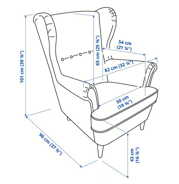 Fotel  z podnóżkiem Ikea