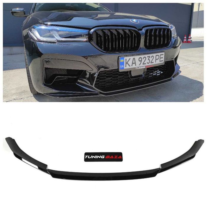 Дифузор (губа) переднього M5 F90 CS бампера BMW 5 G30 G31 LCI чорний глянець