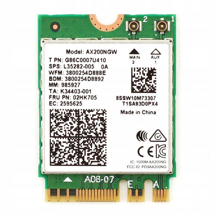 Intel AX200NGW Karta sieciowa WIFI wewętrzna M.2 2,4GHz 5GHz