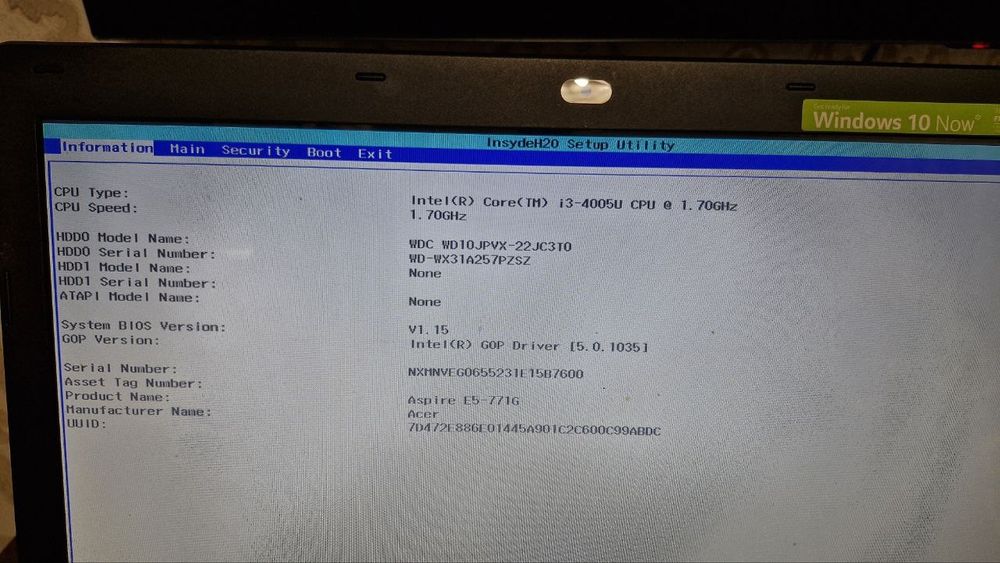 Ноутбук •Model Acer Aspire E5-771G